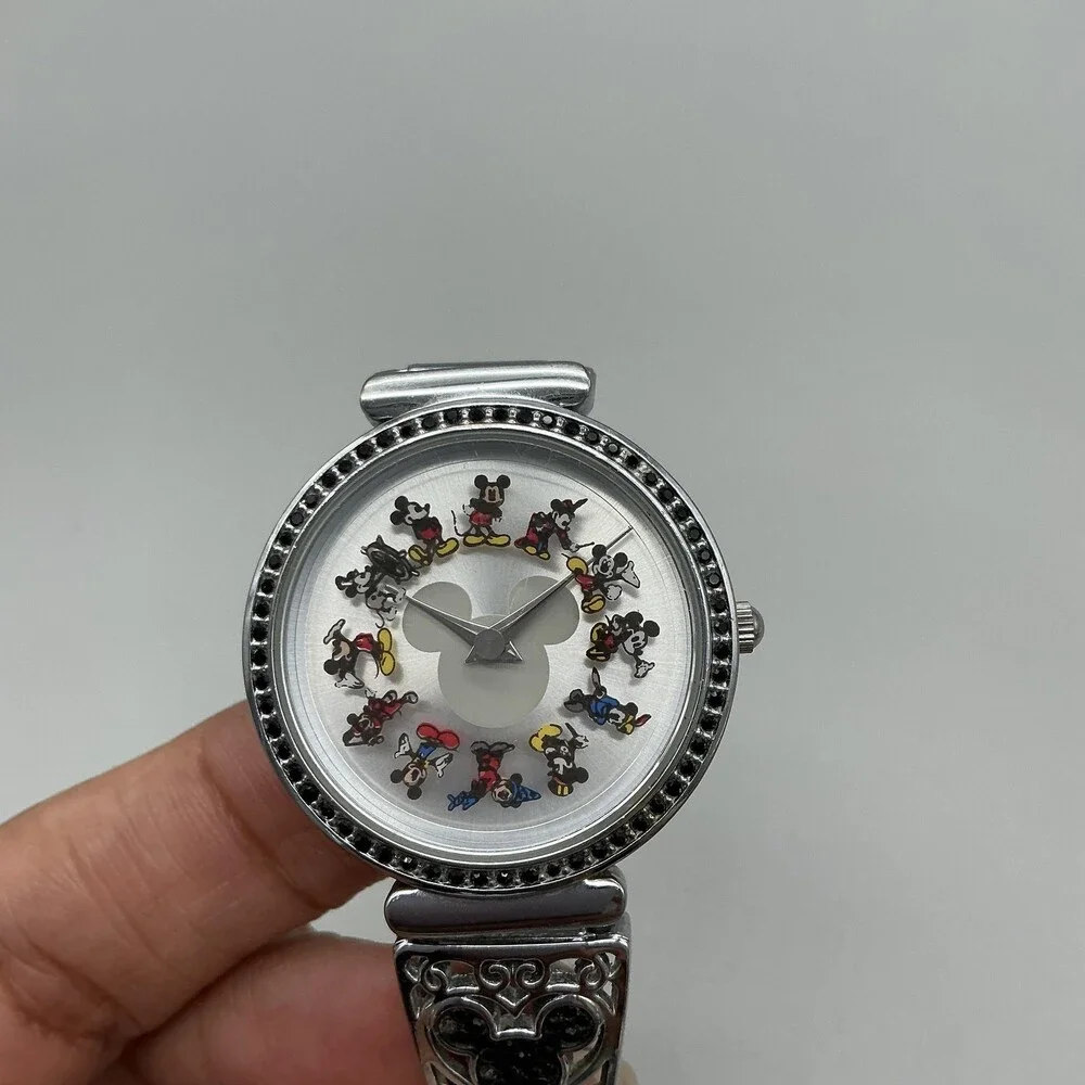 Disney Believe In The Magic Womens Watch 32mm Multicolor Dial Silver New Battery